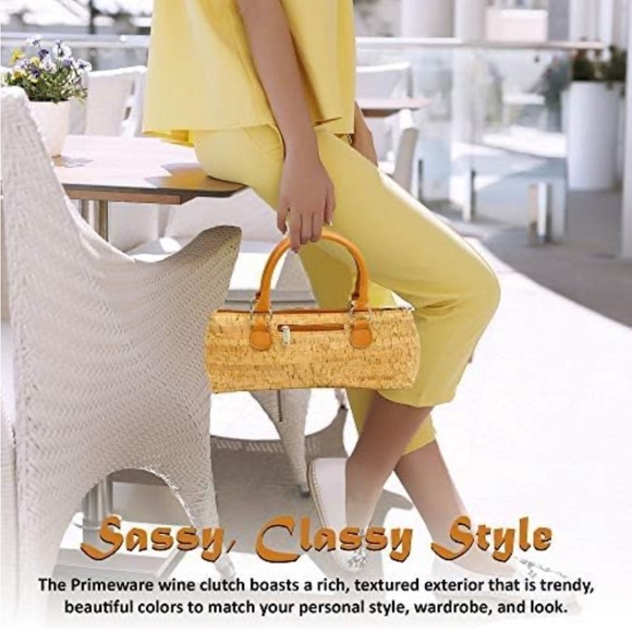 Like new Primeware Wine Clutch Bag Cork pattern  (Thermal Insulated) Trendy - Picture 12 of 13